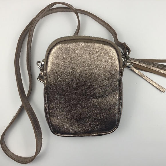 NWOT Borse in Pelle Italian Leather Gold Bag - Picture 9 of 16